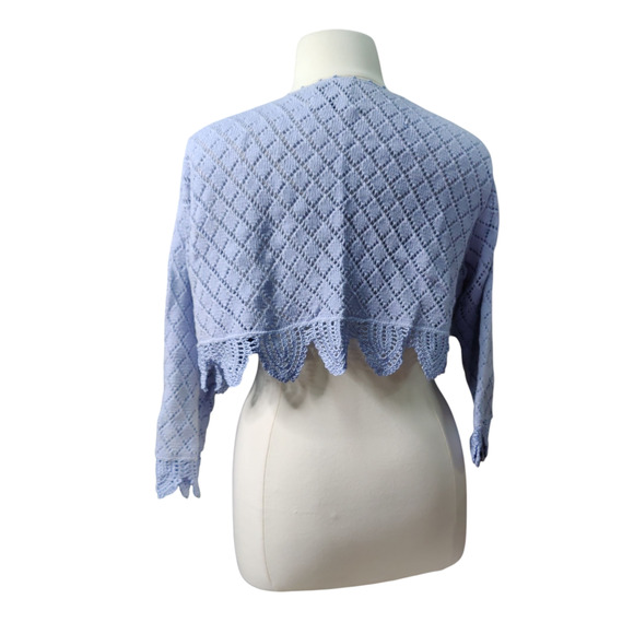 Vintage Storybook Kruts Modern Romance knitted and crochet light blue crop - Picture 2 of 3